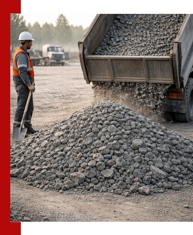 Гранитный щебень фракции 100–201 для строительства в Кирове