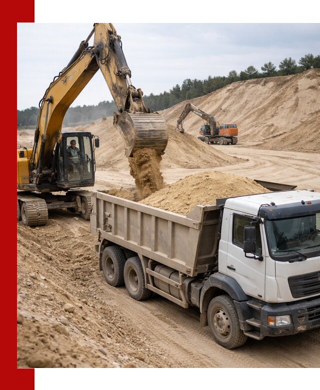 Доставка карьерного песка с самосвалами и разгрузкой в Кирове