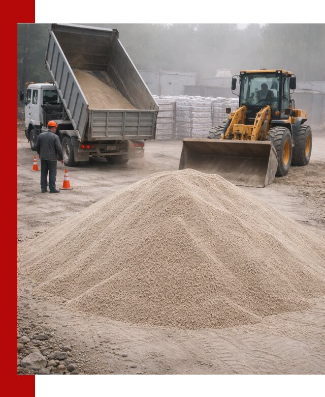 Кварцевый песок фракция 0–8 для стройработ в Кирове