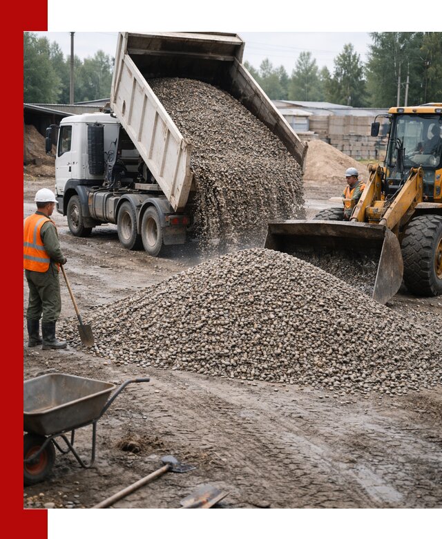 Мытый гравий с доставкой в Кирове от карьера до участка