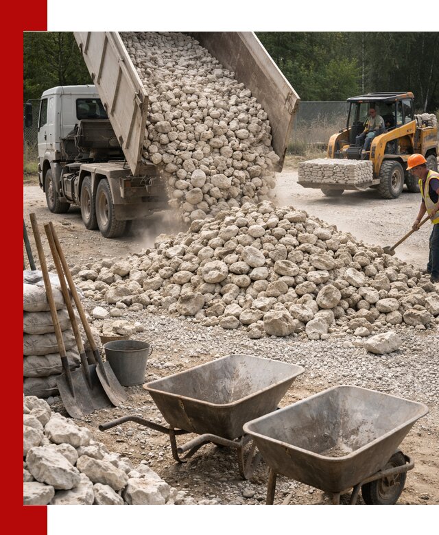 Доставка и продажа бутового известнякового камня в Кирове