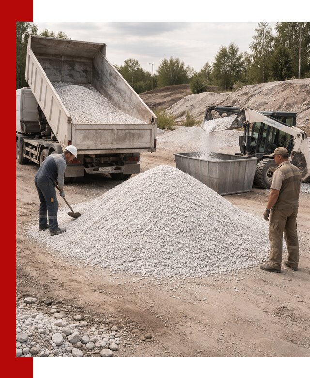 Доставка и продажа белой мраморной крошки в Кирове