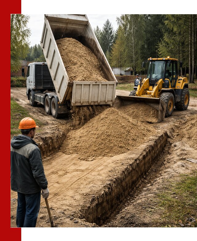 Доставка песчаного грунта в Кирове для строительных работ